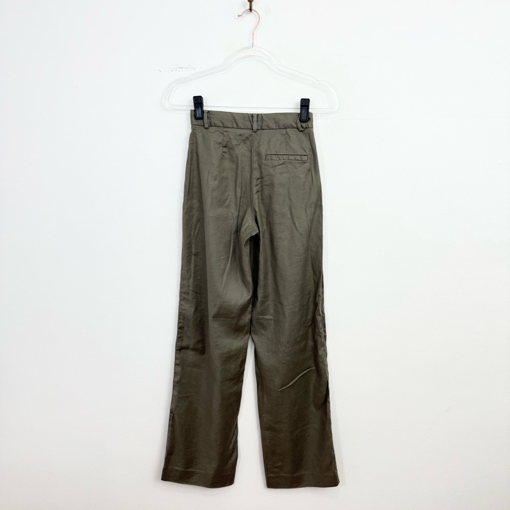 Aritzia Babaton Armstrong High Waist Tailored Trousers Olive Green Size 00 - Picture 4 of 6